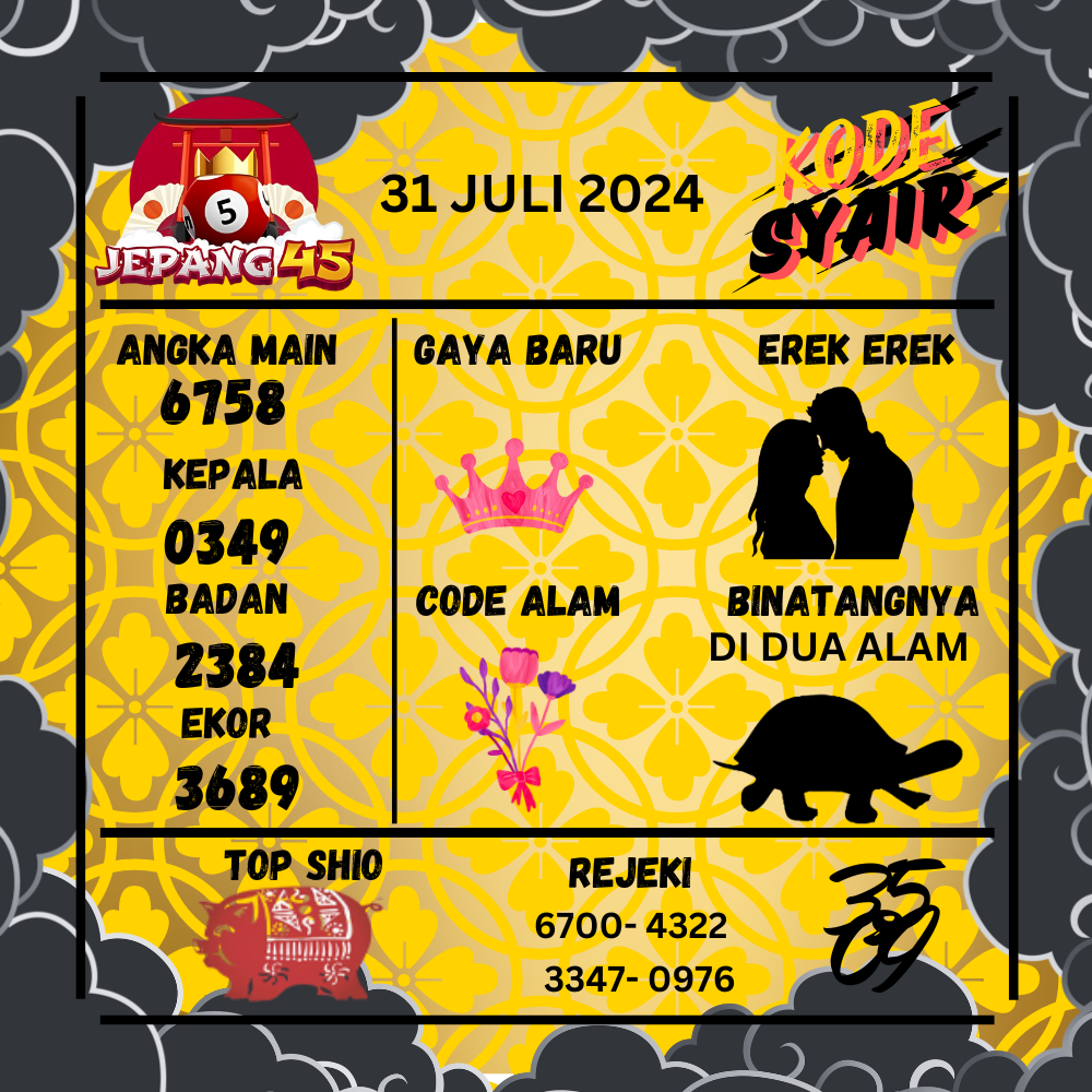 Kode Syair Jepang45 - July Pools