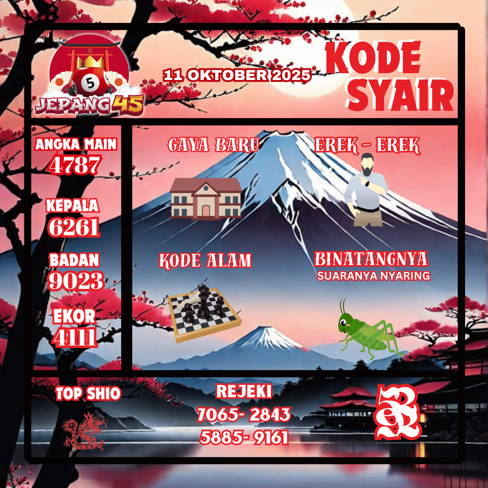 Kode Syair Jepang Pools - Oktober Pools