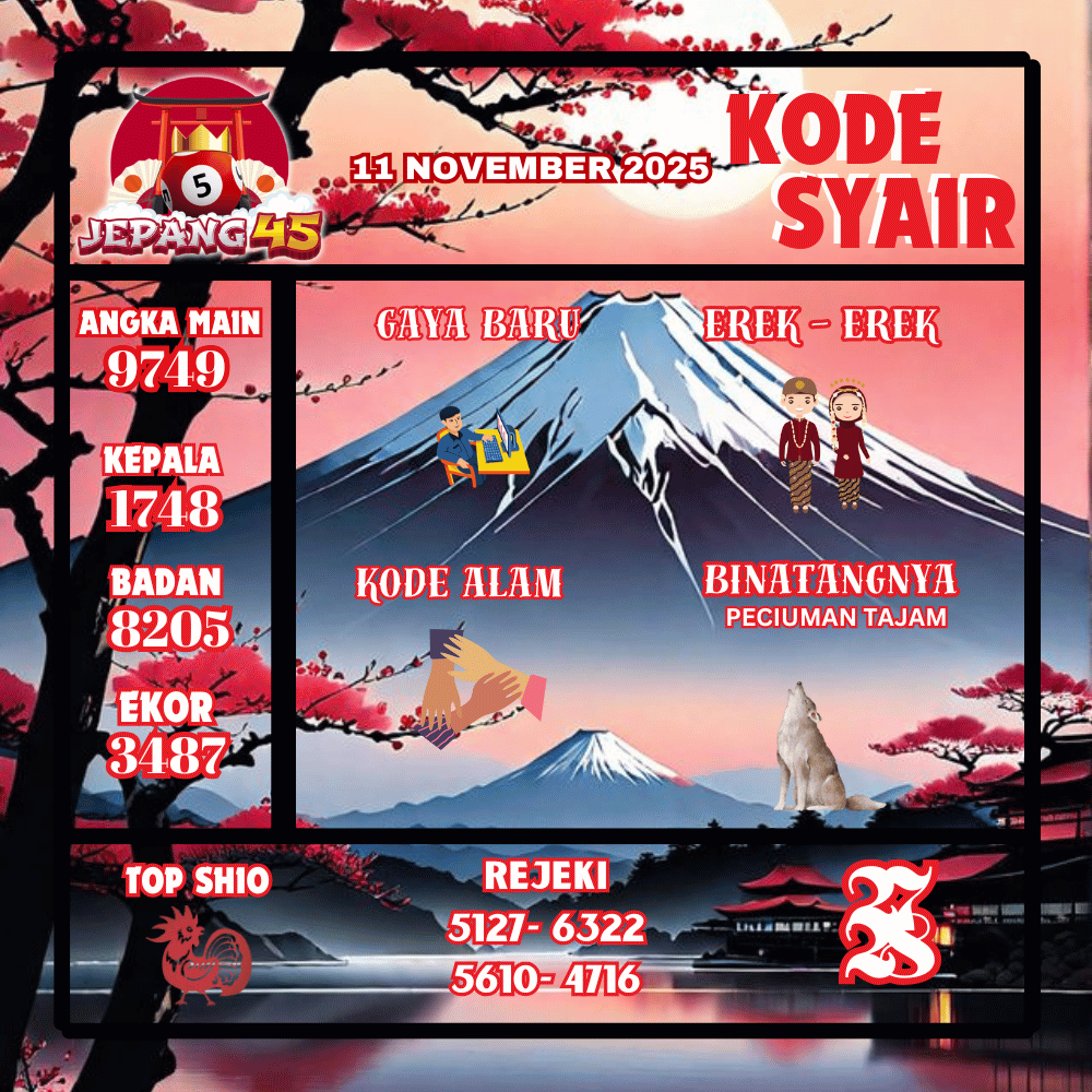 Kode Syair Jepang Pools - November Pools