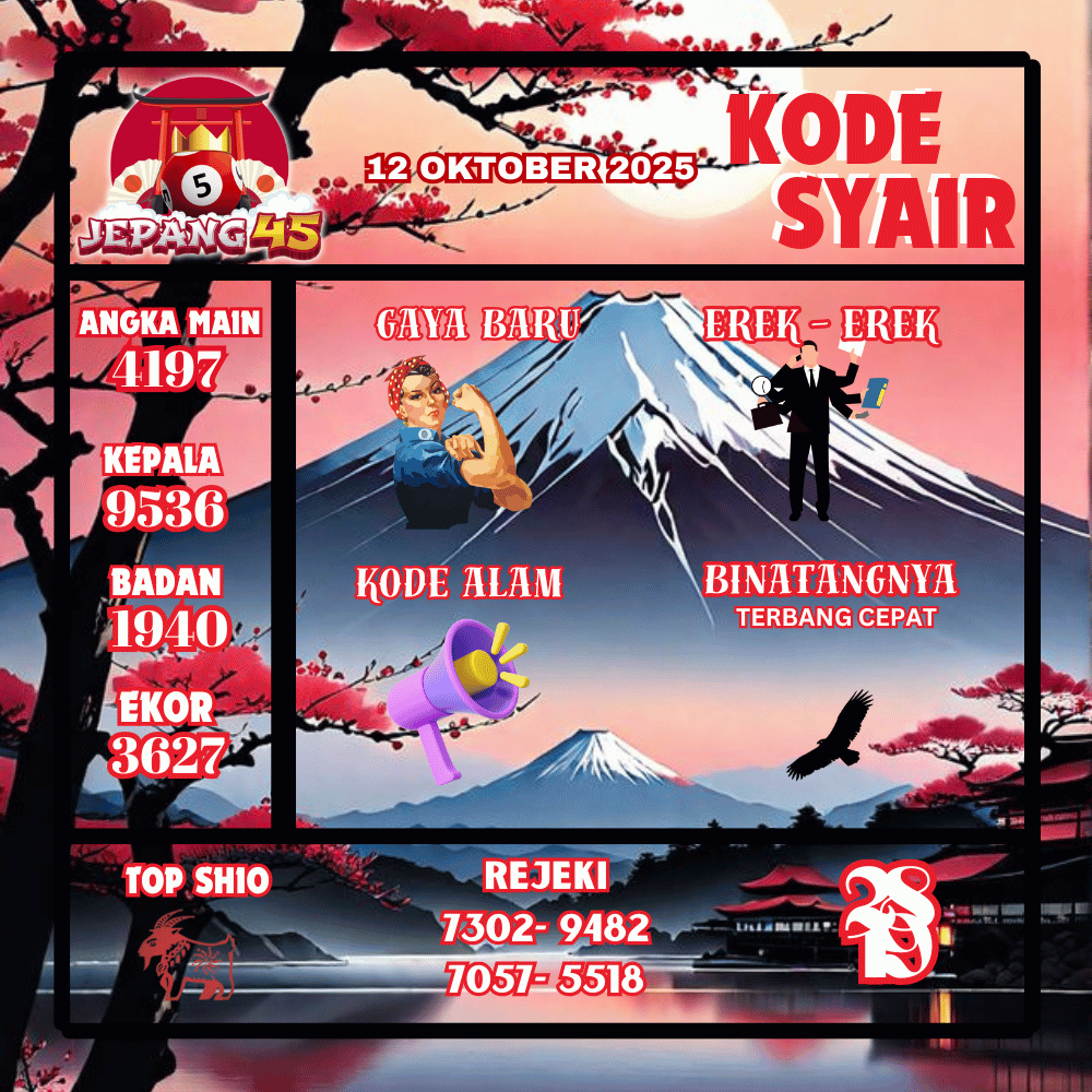 Kode Syair Jepang Pools - Oktober Pools