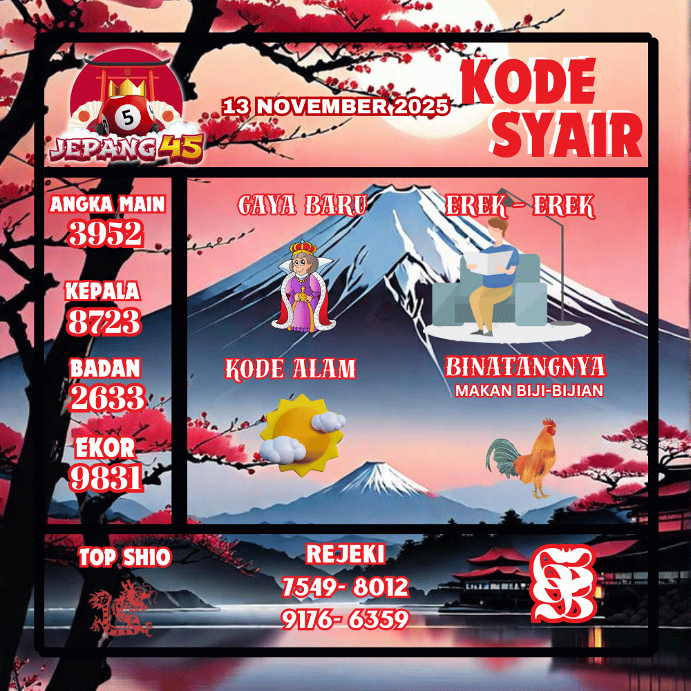 Kode Syair Jepang Pools - November Pools