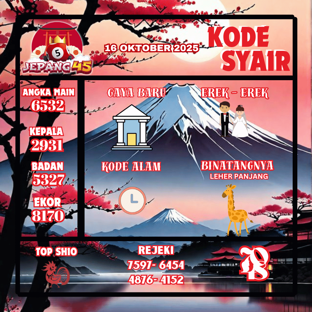 Kode Syair Jepang Pools - Oktober Pools