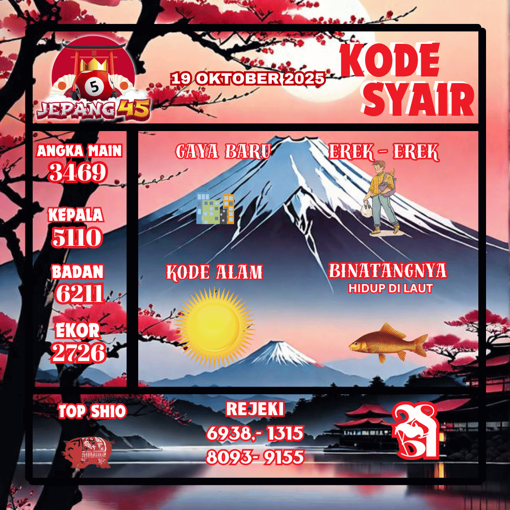 Kode Syair Jepang Pools - Oktober Pools