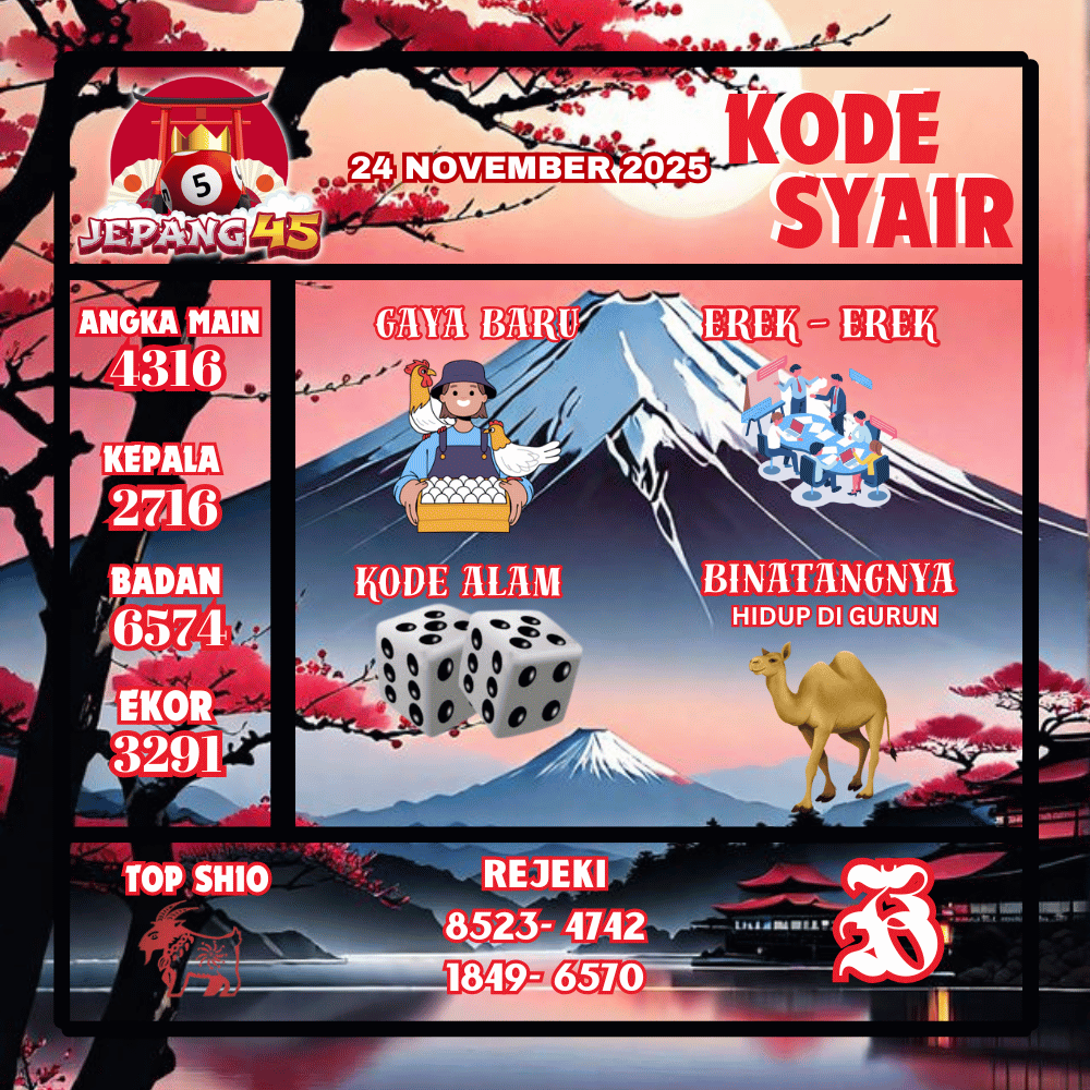 Kode Syair Jepang Pools - November Pools