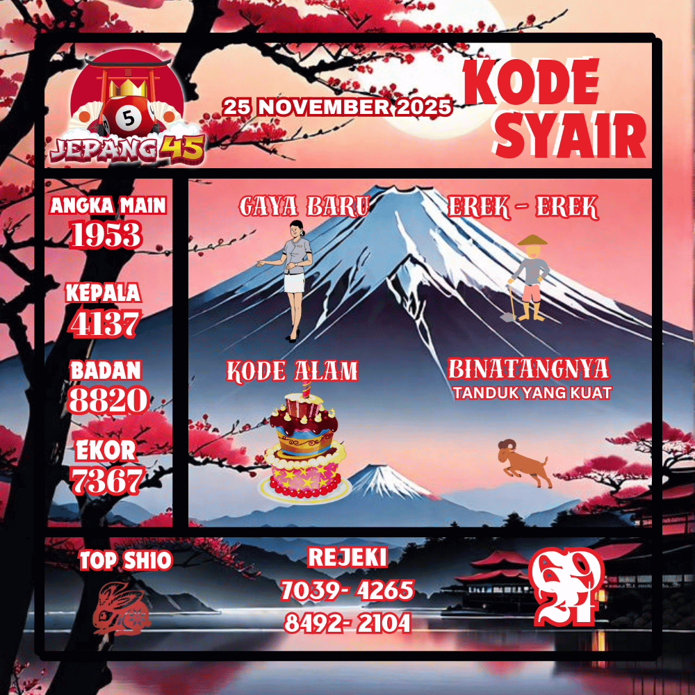 Kode Syair Jepang Pools - November Pools