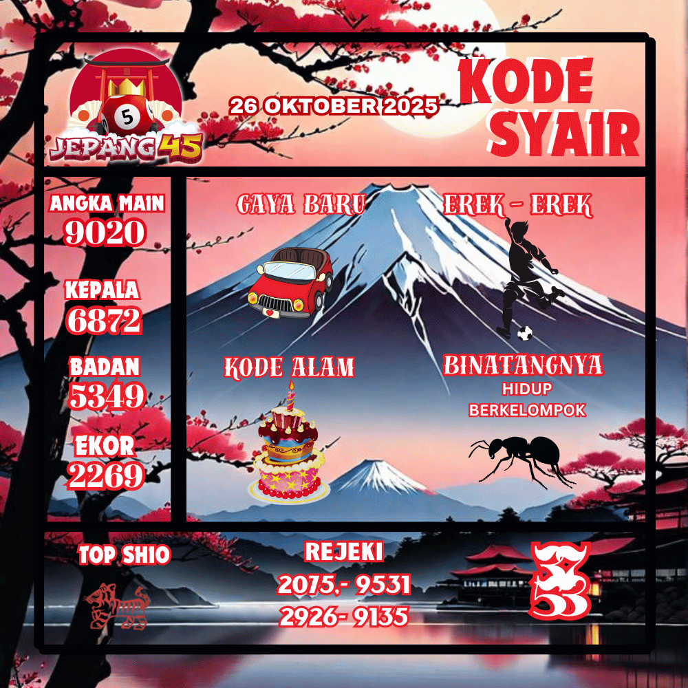 Kode Syair Jepang Pools - Oktober Pools