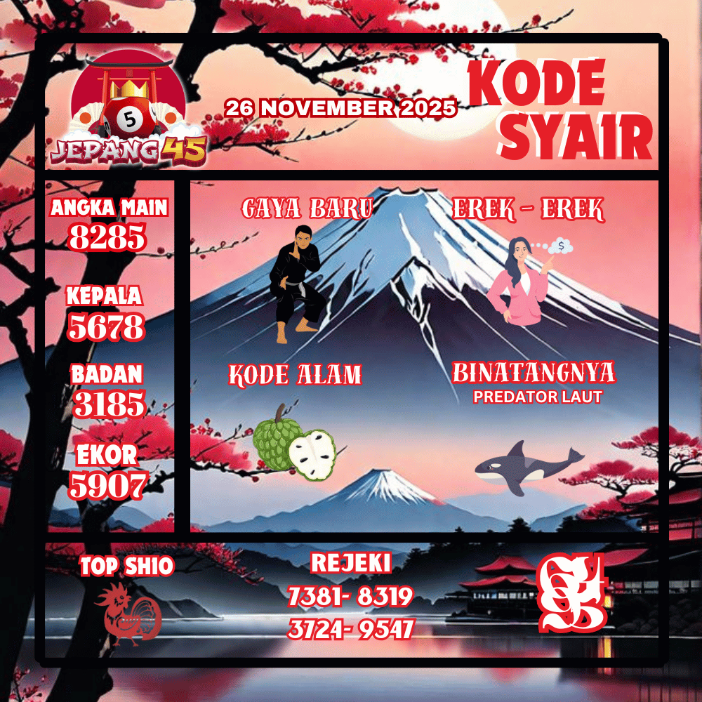 Kode Syair Jepang Pools - November Pools