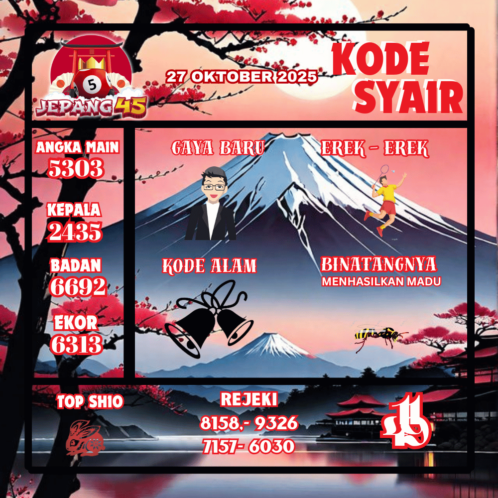 Kode Syair Jepang Pools - Oktober Pools