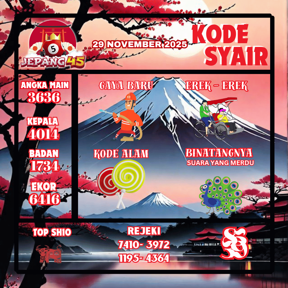 Kode Syair Jepang Pools - November Pools