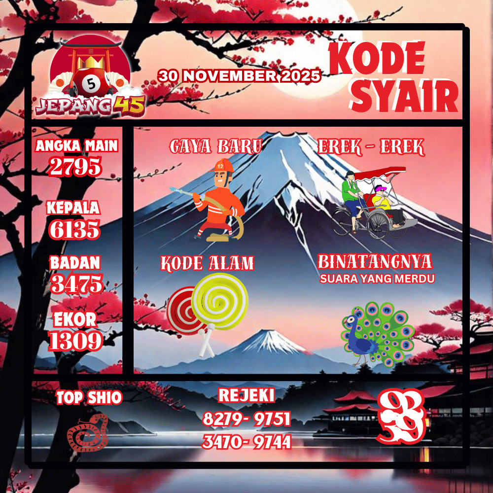 Kode Syair Jepang Pools - November Pools