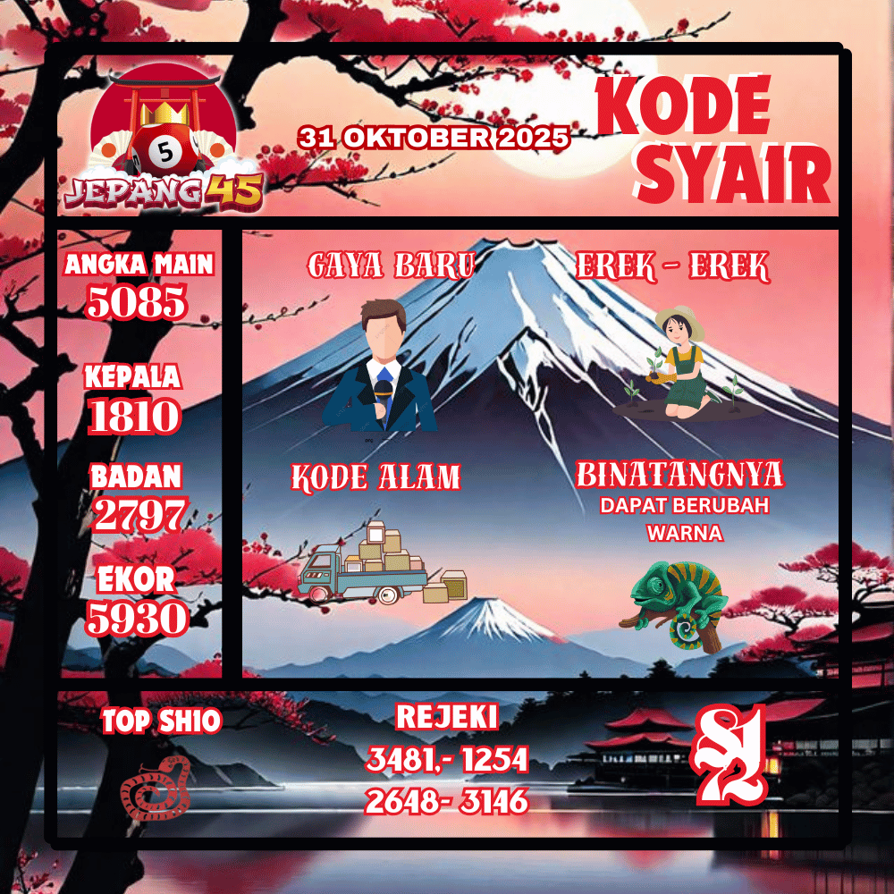 Kode Syair Jepang Pools - Oktober Pools