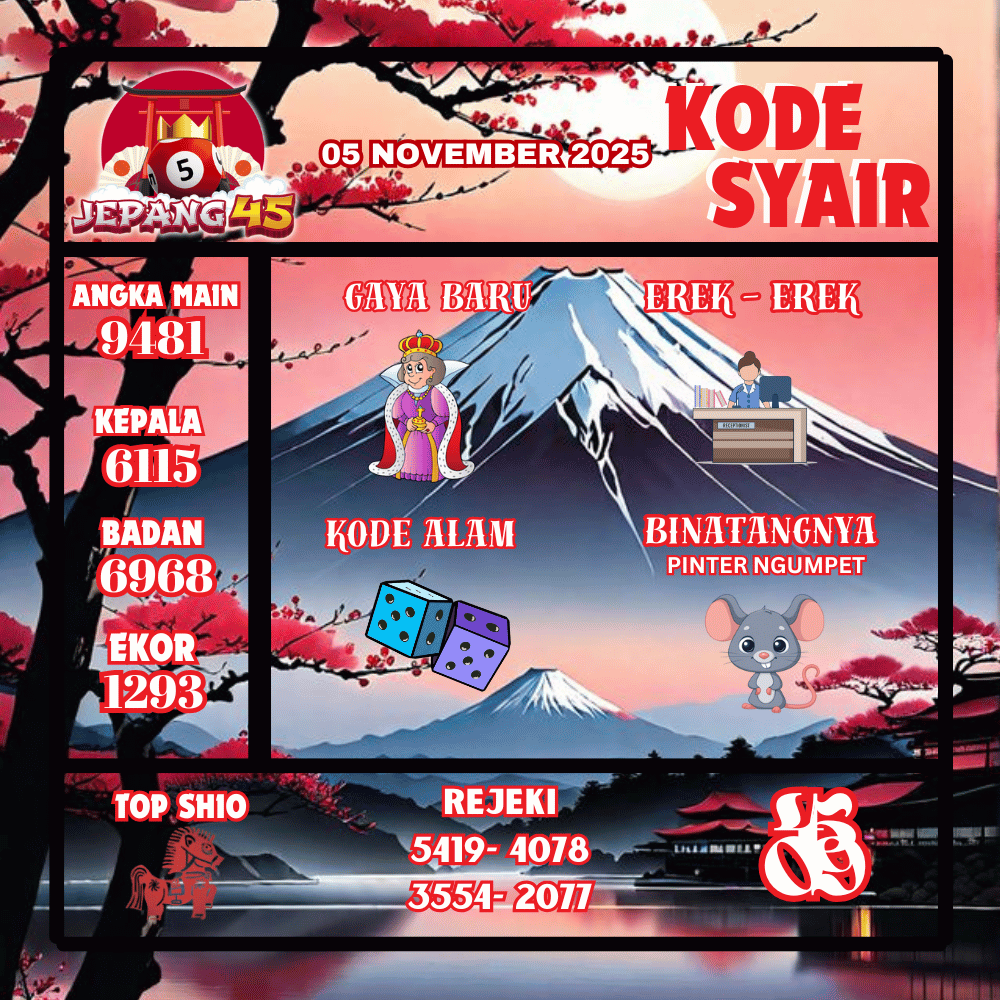 Kode Syair Jepang Pools - November Pools