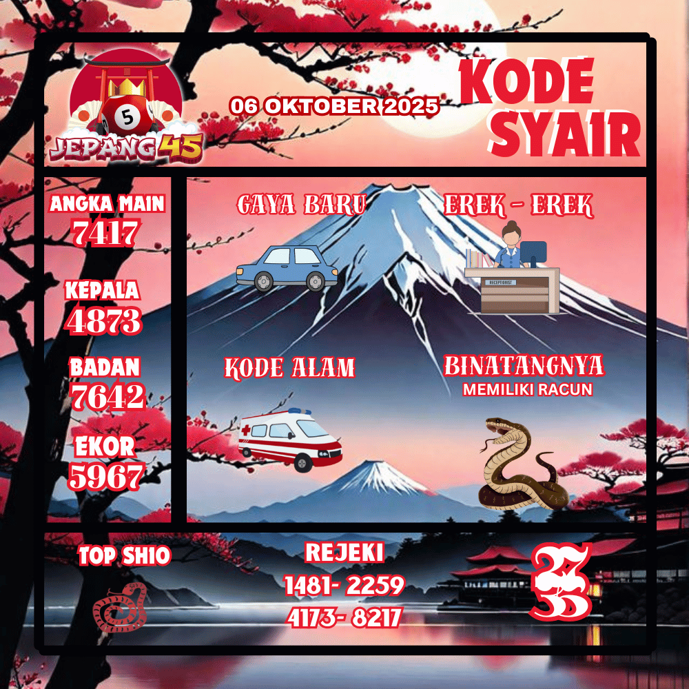 Kode Syair Jepang Pools - Oktober Pools