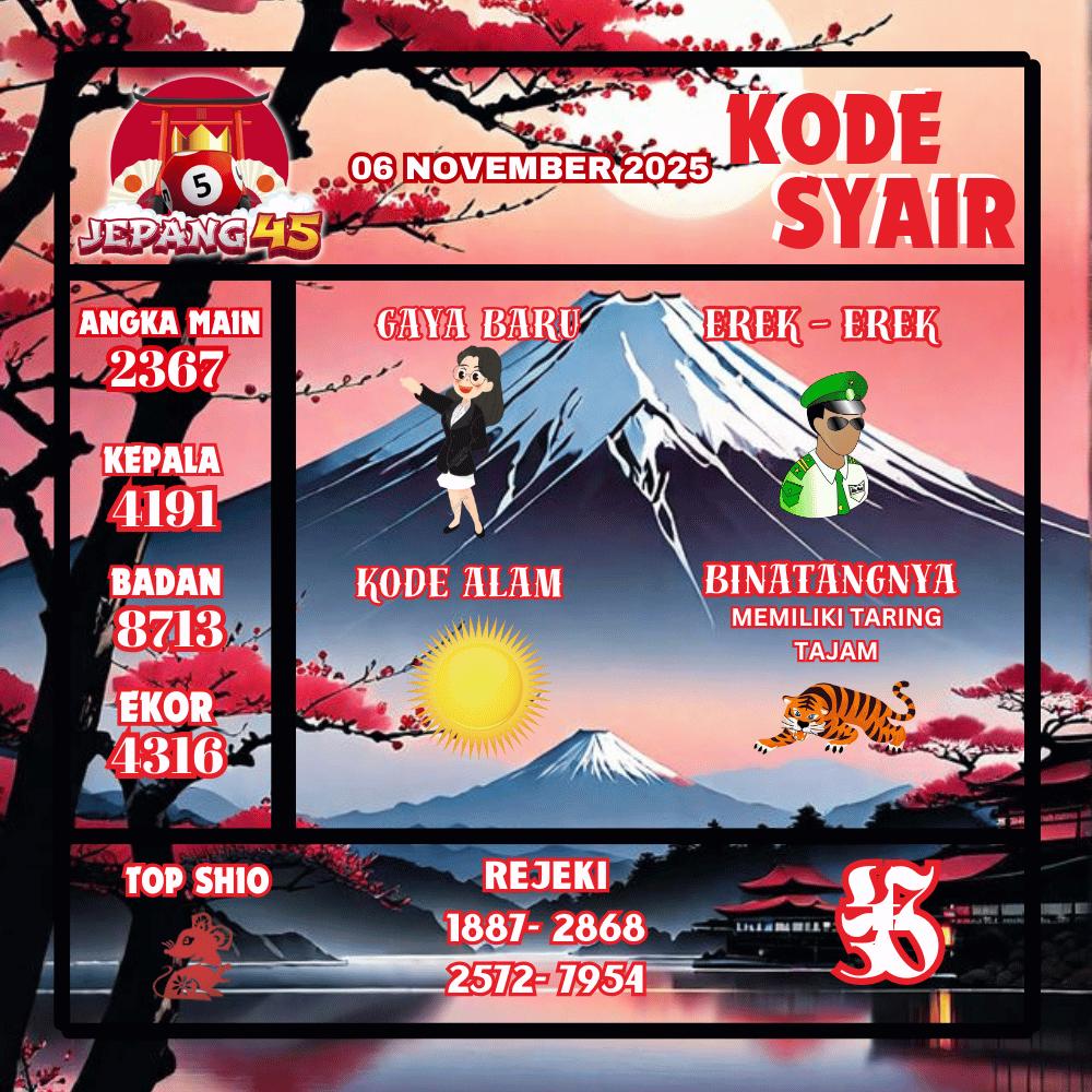 Kode Syair Jepang Pools - November Pools