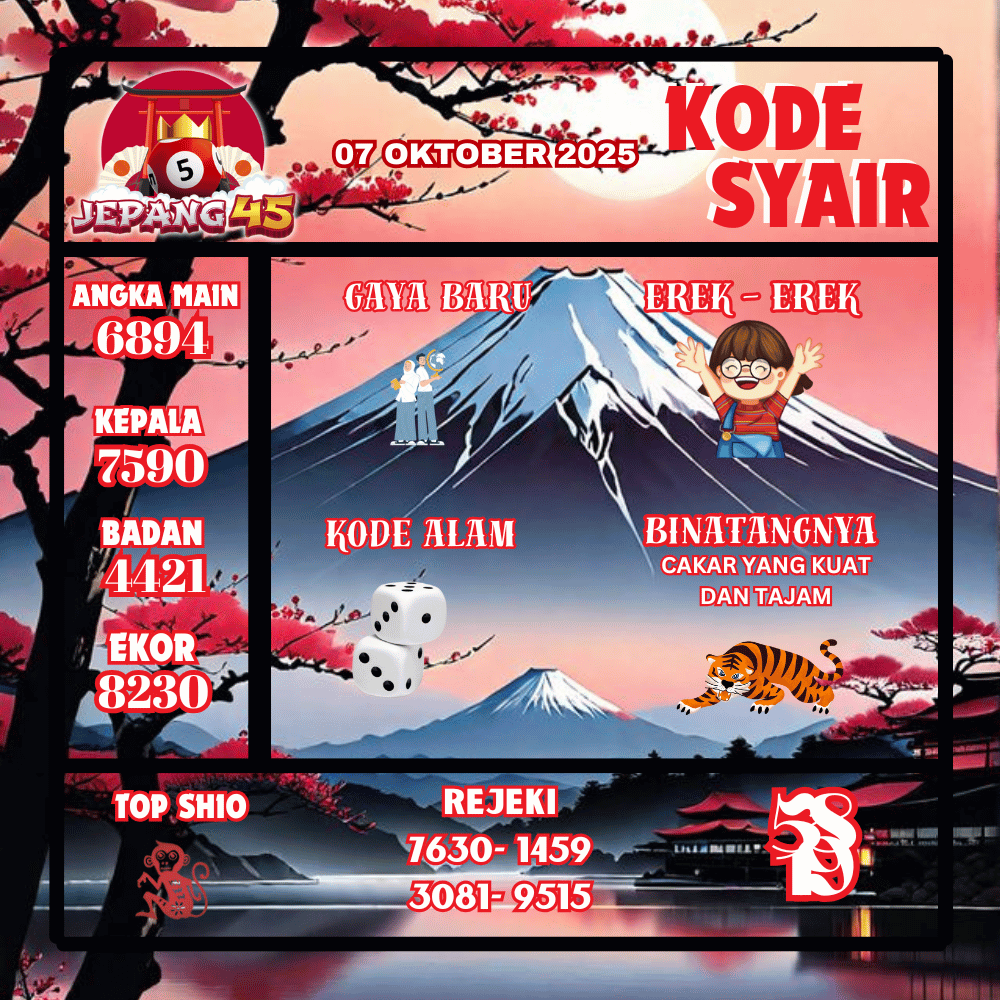 Kode Syair Jepang Pools - Oktober Pools