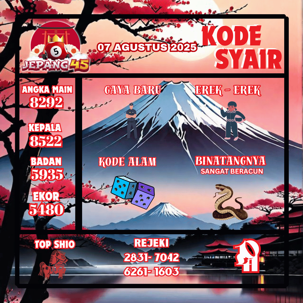 Kode Syair Jepang Pools - Agustus Pools