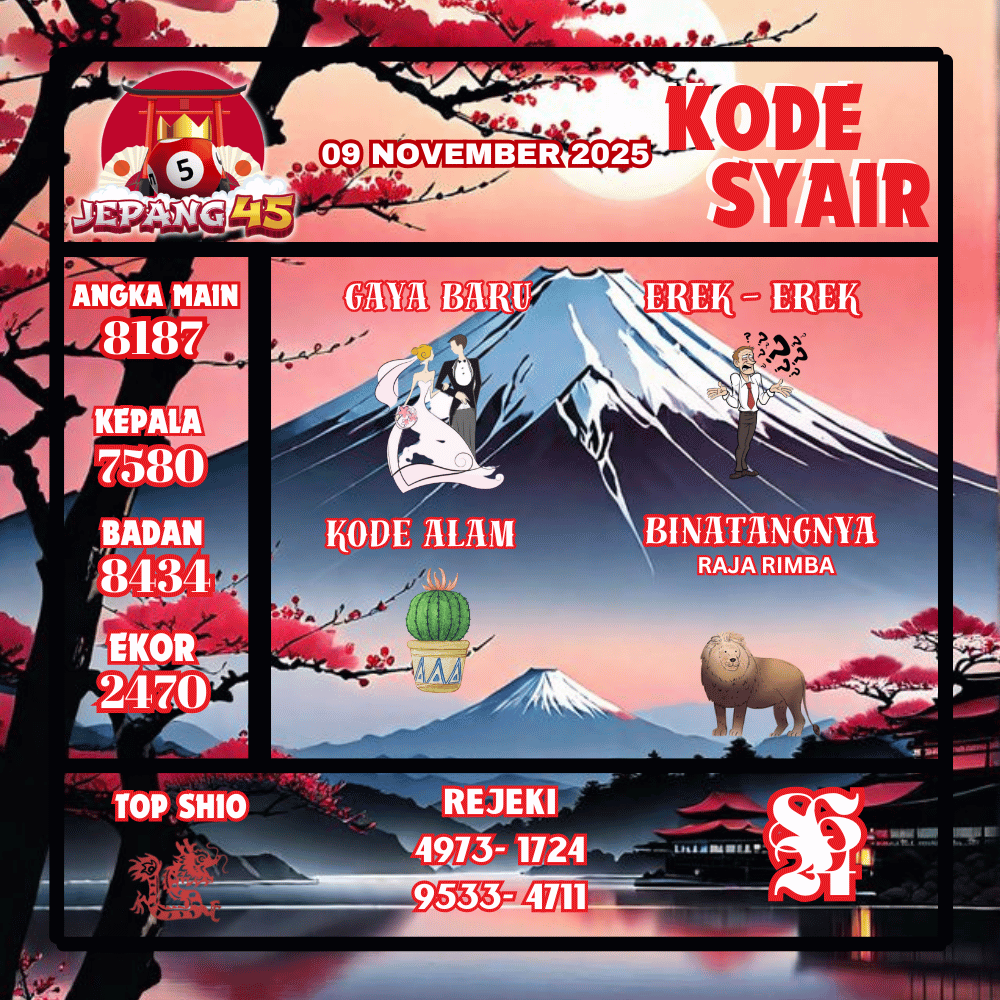 Kode Syair Jepang Pools - November Pools