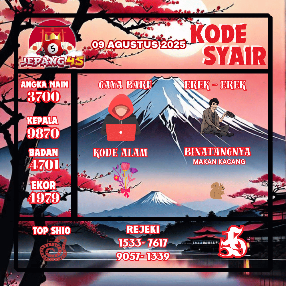 Kode Syair Jepang Pools - Agustus Pools