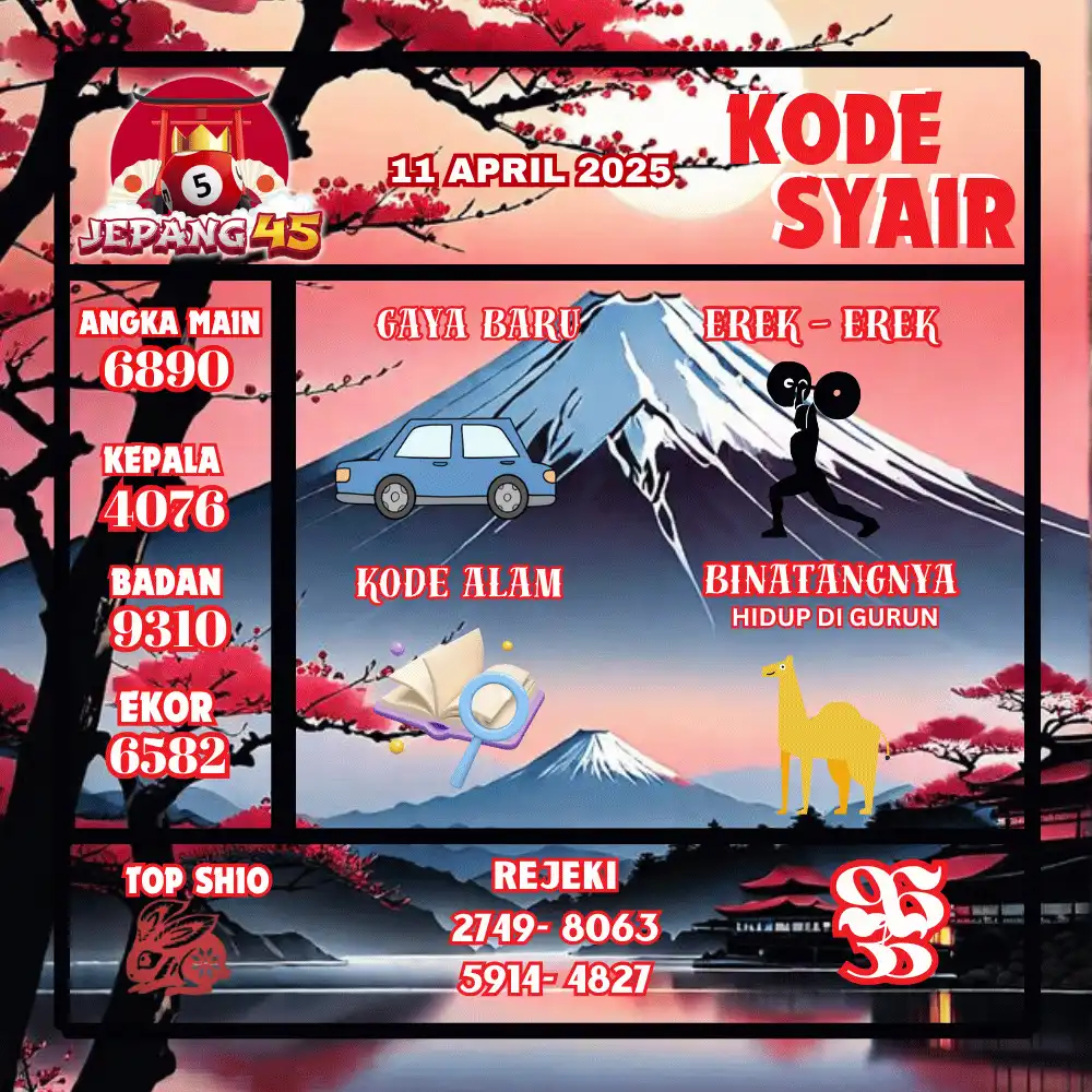 Kode Syair Jepang45  Pools - April 2026
