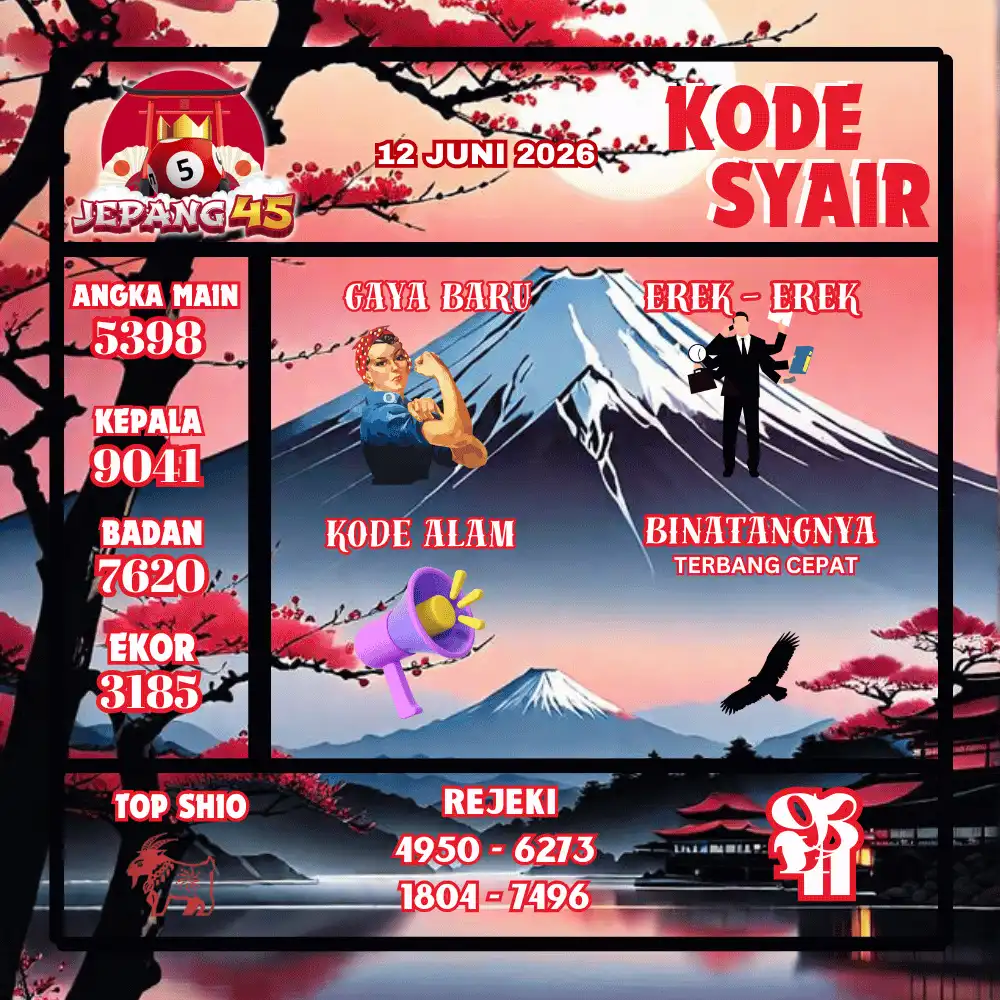 Kode Syair Jepang45  Pools - Juni 2026
