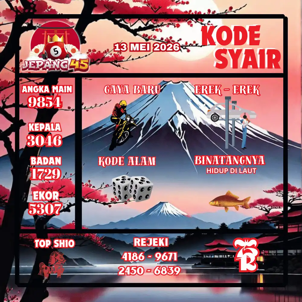 Kode Syair Jepang45  Pools - Mei 2026

