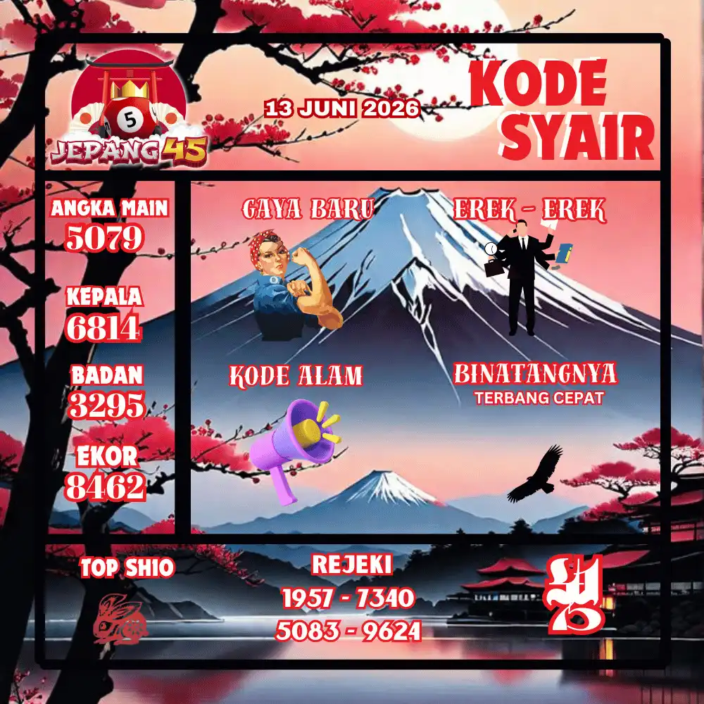 Kode Syair Jepang45  Pools - Juni 2026
