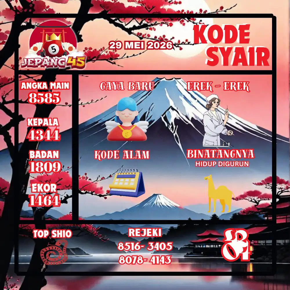Kode Syair Jepang45  Pools - Mei 2026
