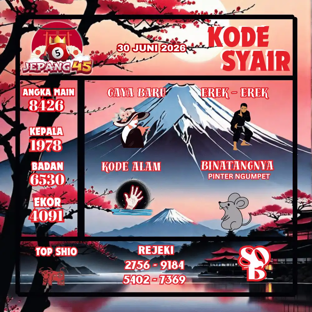 Kode Syair Jepang45 Pools - Juni 2026