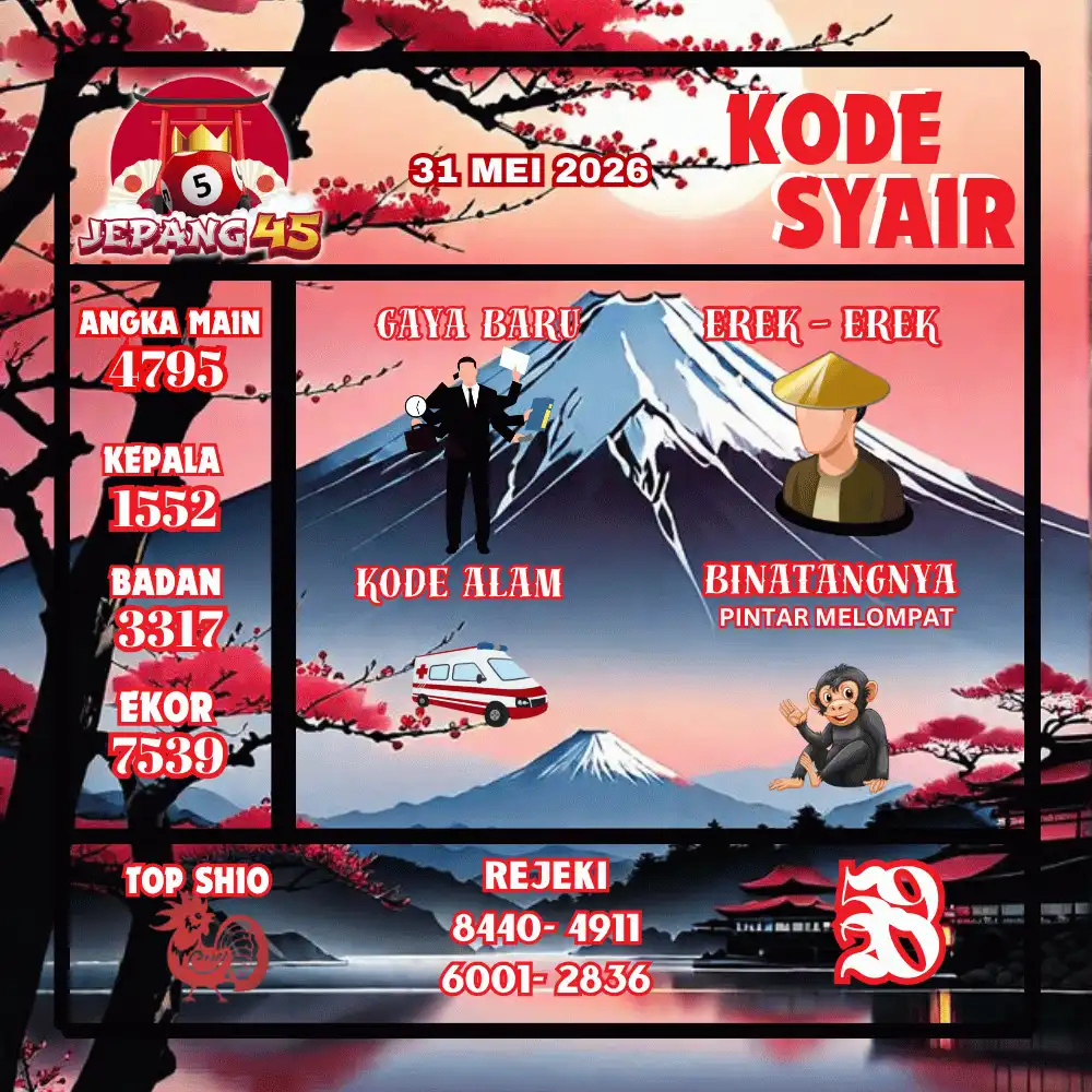 Kode Syair Jepang45  Pools - Mei 2026
