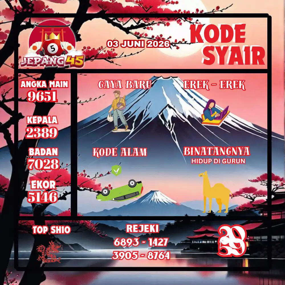 Kode Syair Jepang45  Pools - Juni 2026

