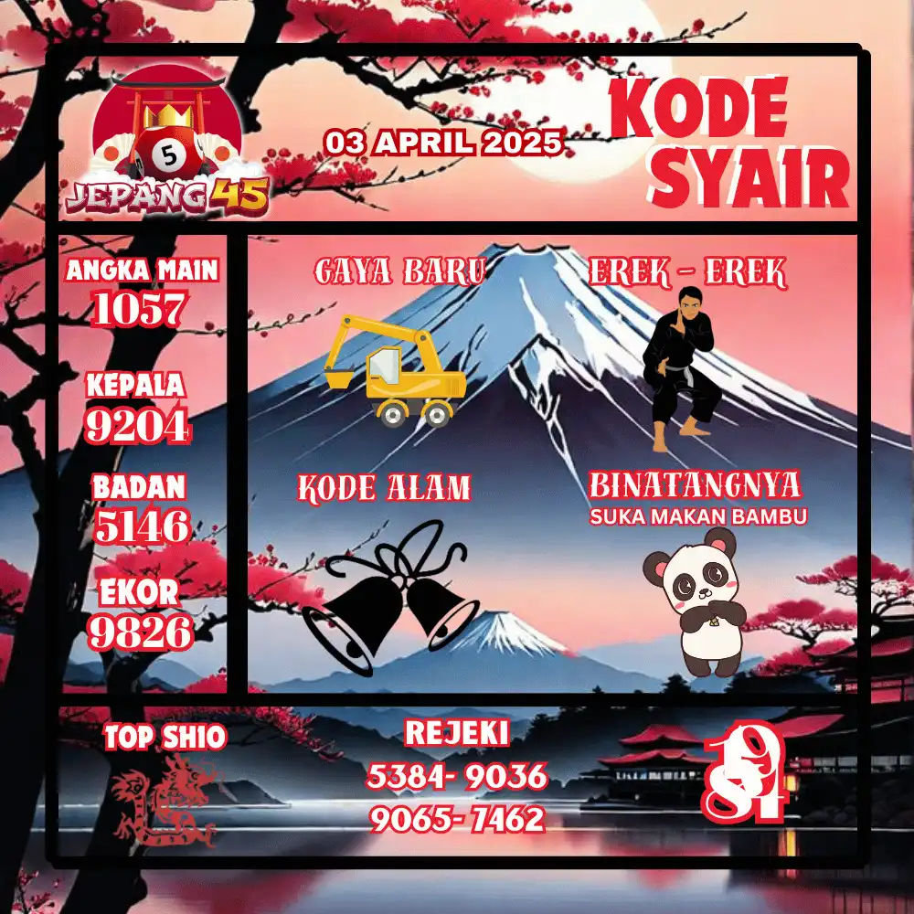 Kode Syair Jepang45  Pools - April 2026
