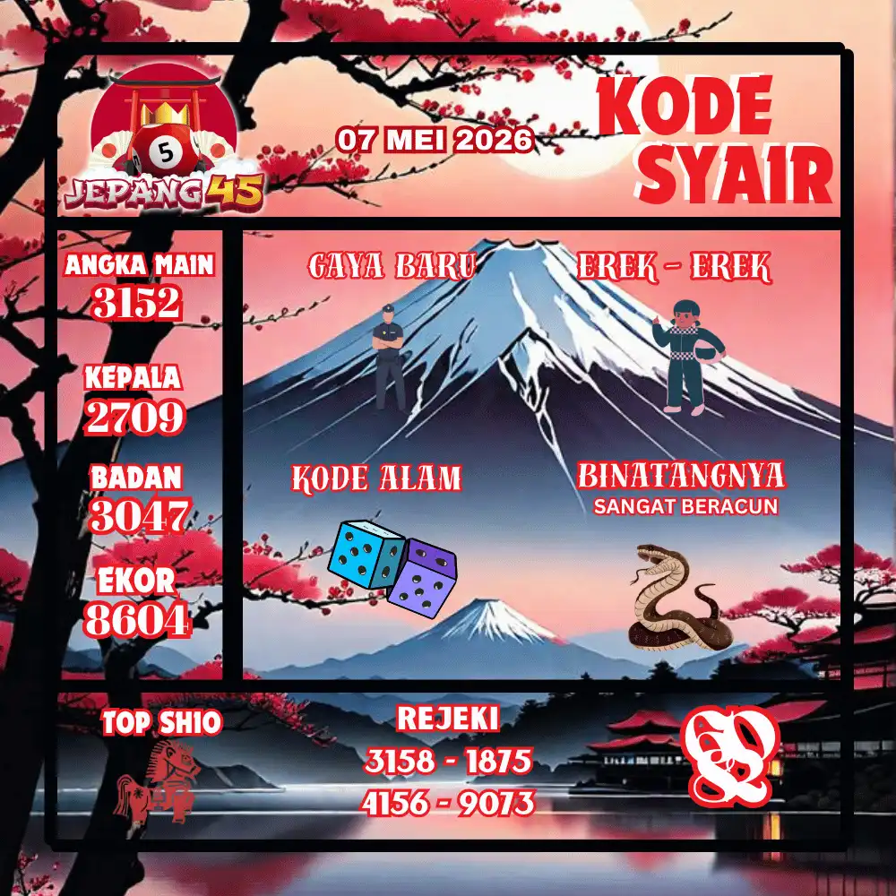 Kode Syair Jepang45  Pools - Mei 2026
