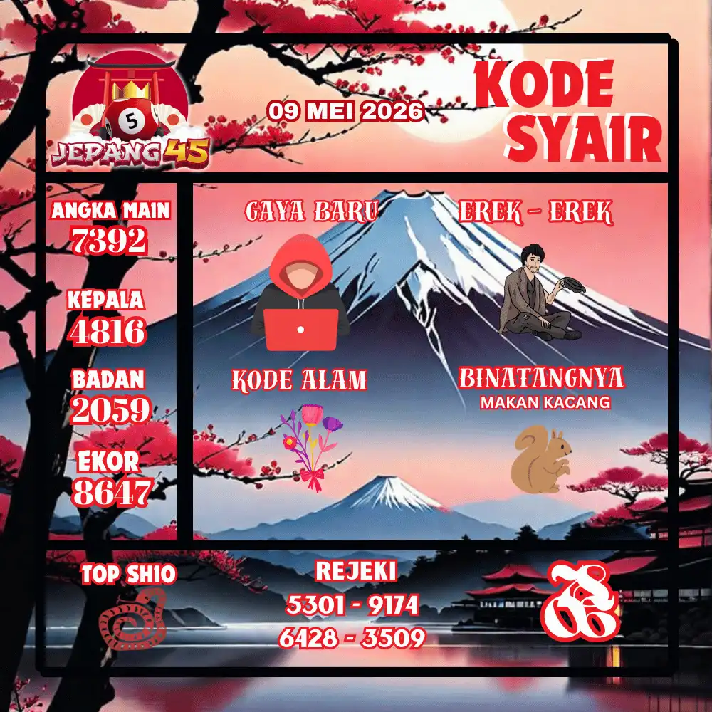 Kode Syair Jepang45  Pools - Mei 2026
