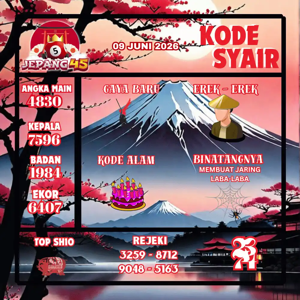 Kode Syair Jepang45  Pools - Juni 2026
