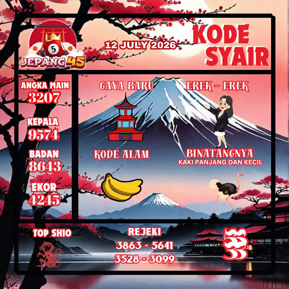 Kode Syair Jepang45  Pools - Juli 2026
