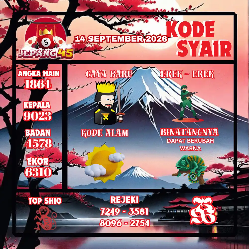 Kode Syair Jepang45  Pools - September 2026
