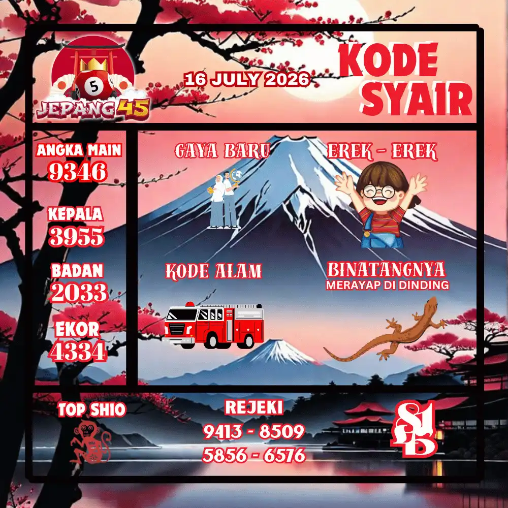 Kode Syair Jepang45  Pools - Juli 2026
