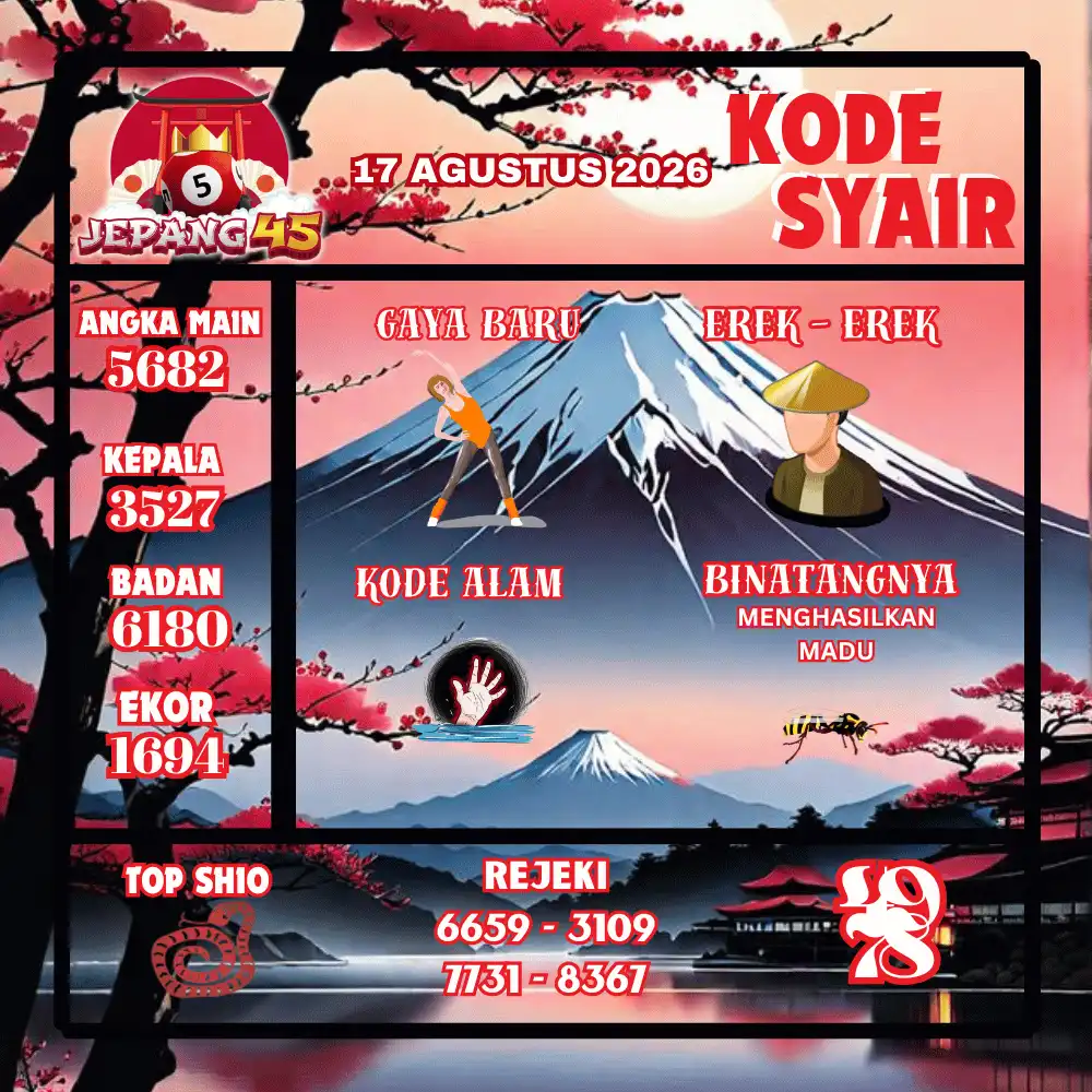 Kode Syair Jepang45  Pools - Agustus 2026
