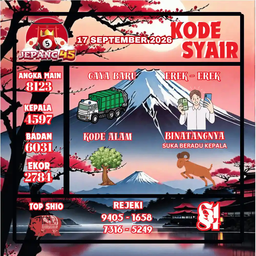 Kode Syair Jepang45  Pools - September 2026

