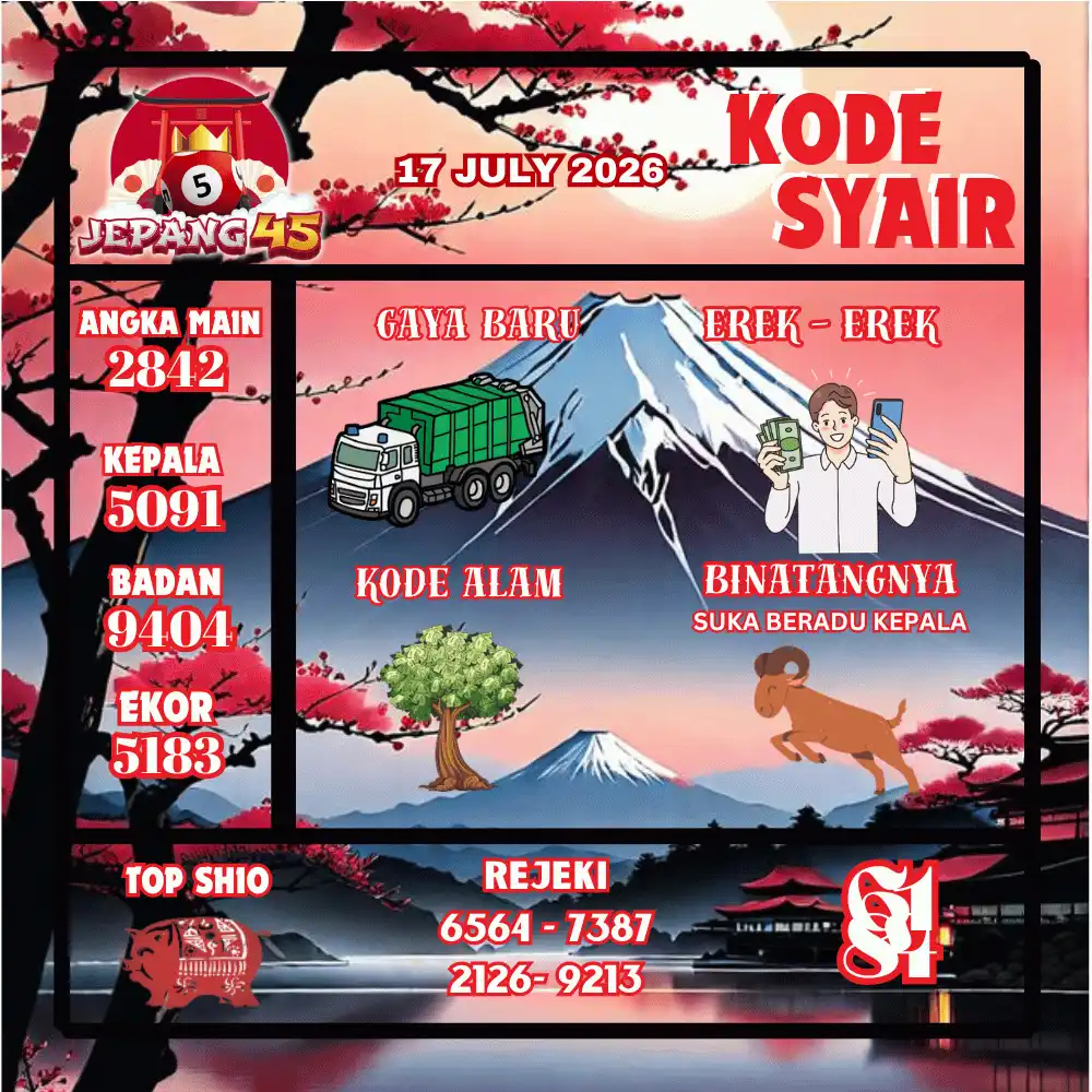 Kode Syair Jepang45  Pools - Juli 2026
