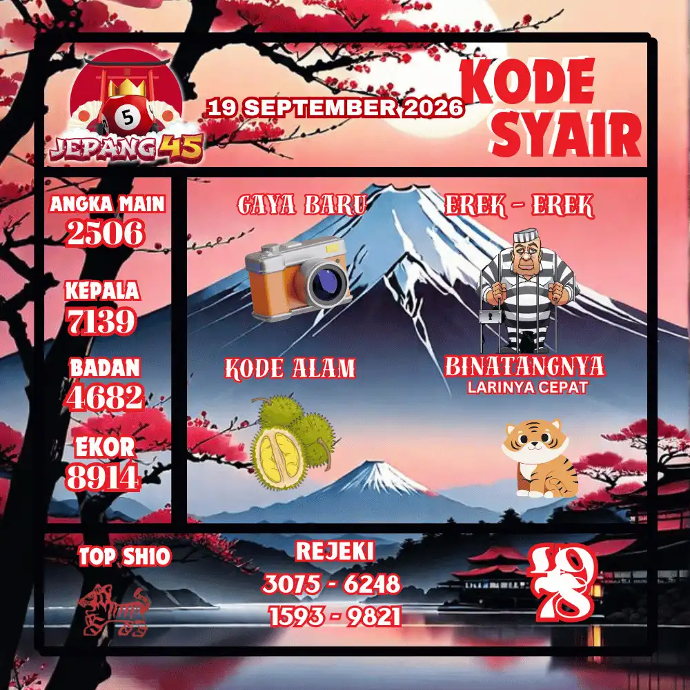 Kode Syair Jepang45  Pools - September 2026
