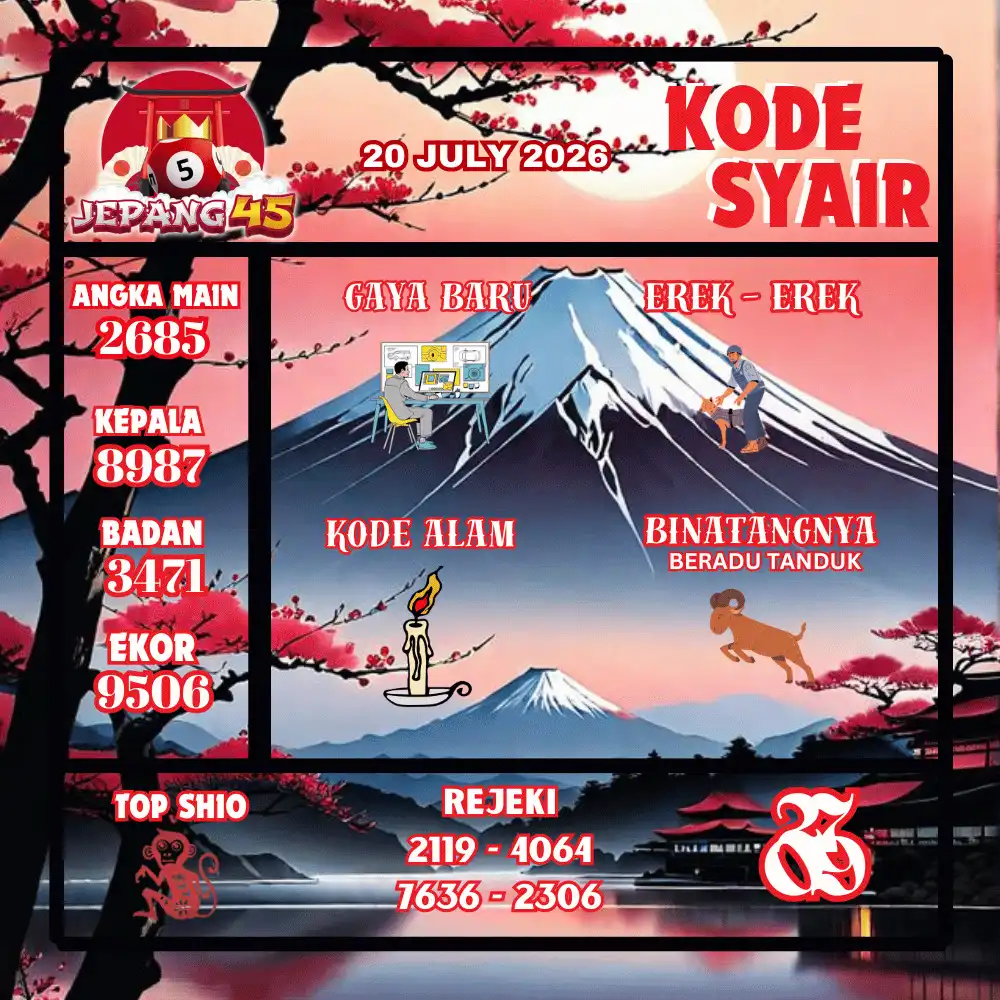Kode Syair Jepang45  Pools - Juli 2026
