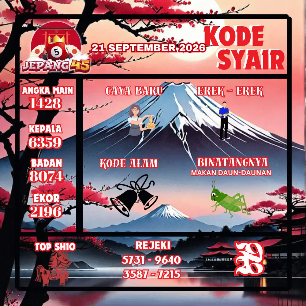 Kode Syair Jepang45  Pools - September 2026
