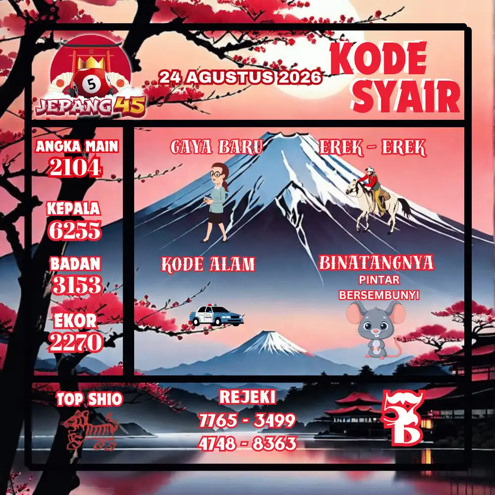 Kode Syair Jepang45 Pools - Agustus 2026