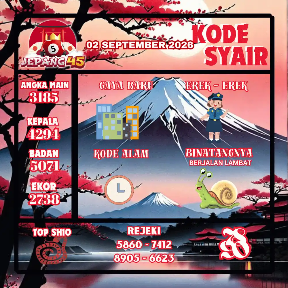 Kode Syair Jepang45  Pools - September 2026

