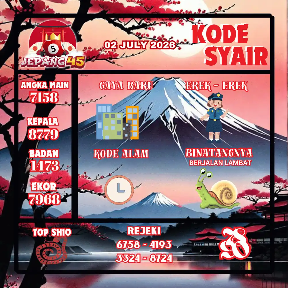 Kode Syair Jepang45  Pools - Juli 2026
