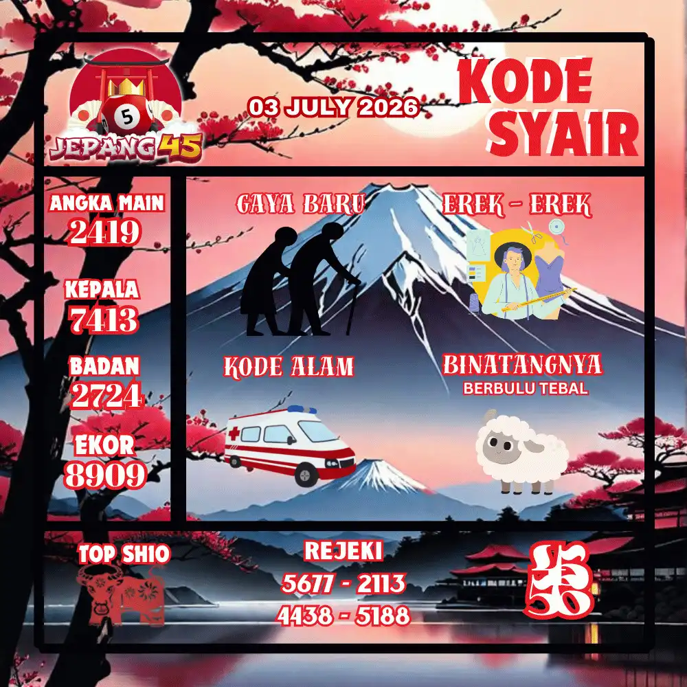 Kode Syair Jepang45  Pools - Juli 2026
