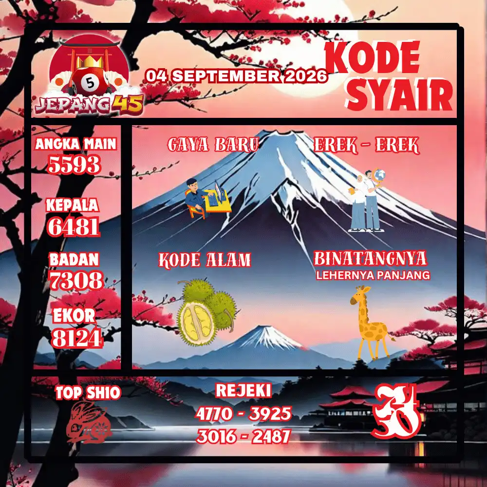 Kode Syair Jepang45  Pools - September 2026
