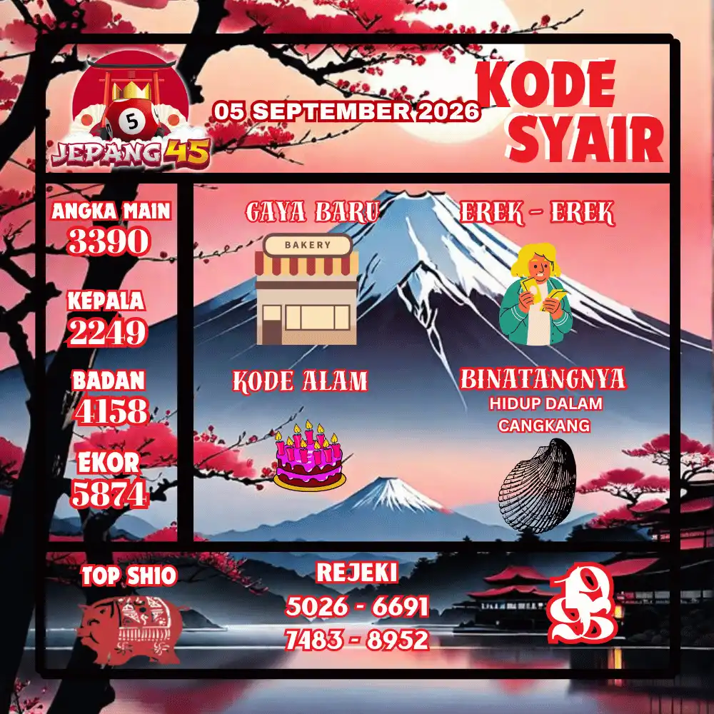Kode Syair Jepang45  Pools - September 2026
