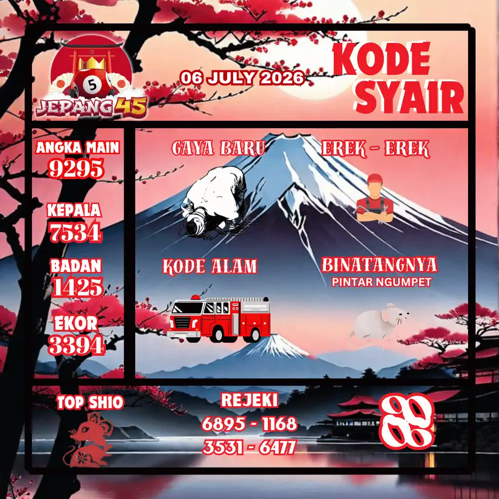 Kode Syair Jepang45  Pools - Juli 2026
